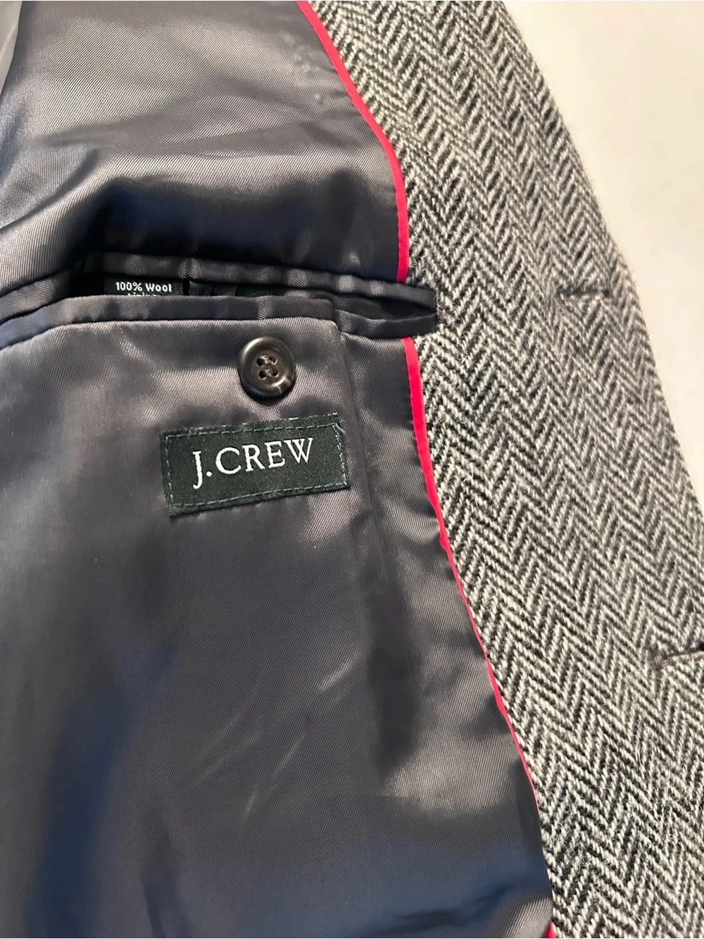J.Crew Men's Wool Herringbone Harris Tweed Sport Coat / Jacket Blazer Medium 664